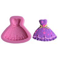 LYNCH 3D Princess Dress Shaped Cake Fondant Mold Silicone 3D Mould,Pink N3