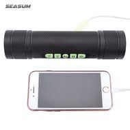 Bicycle bluetooth speakers - wireless speaker with led flashlight and 5200mAh power bank by SEASUM - waterproof... N7