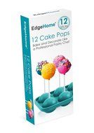 EdgeHome Cake Pops Make &amp; Bake Silicon Pastry Mold &amp; Sticks (Makes 12 Pops)