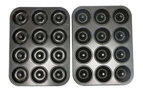 Webake 2-Pack 12 Cavity Mini Bundt Cake Pan and 12 Cavity Donut Cake Pan, Non-stick