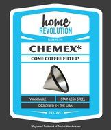 Chemex 6, 8, 10 Cup Comparable Washable &amp; Reusable Stainless Steel Cone FS-100 Coffee Filter Replacement; Home...