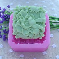 Y&amp;XL&amp;H Bee Flowers Handmade Soap Mold Fondant Cake Chocolate Silicone Mold, Decoration Tools Bakeware N2