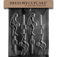 Dress My Cupcake DMCS006 Chocolate Candy Mold, Basketball Player Lollipop