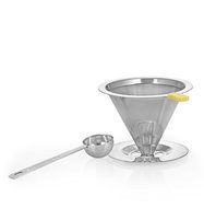 BCI Coffee Master Stainless Steel Paperless Reusable Cone Dripper Double Mesh Pour Over Coffee Maker Filter with... N2