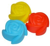 Aroma Bakeware - Rose Flower Silicone Cupcake Mold (12 Pack)