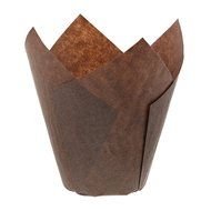 Brown Tulip Baking Cups-Cupcake and Muffin Liners -Pack of 50/ 100% Food and Oven Safe/ Dimensions: Base: 2"D,... N5