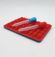 Home Kitty 2 Pack 50 Cavity Silicone Gummy Bear Candy Maker Molds - 2 PCS BONUS Easy Fill Droppers N5