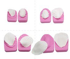 FOUR-C Decorating Supplies Leaves Gum paste Molds Silicone Veining Kit Color Pink