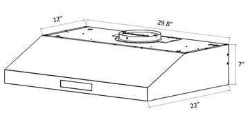 Tatsumaki 30" Contemporary Design Range Hood w/ 860 CFM, Touch Screen, Baffle Filters