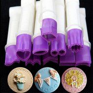 Hestio 10pcs/set Double Sugar Cake Mold Decorating Tools Edge Clip Lace Tweezers N3