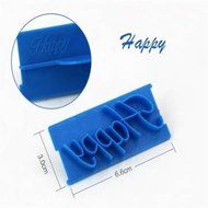 UR Bakeware Happy Birthday Letters Cake Cutter Embosser Biscuit Cookie Baking Molds N9