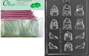 Cybrtrayd D107 Chocolate Candy Mold, Small Purses and Shoes Dads and Moms N3