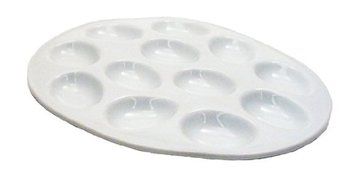 Kitchen Supply 8020 White Porcelain Egg Plate