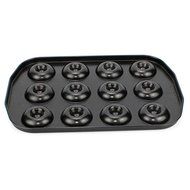 Ezeso 12-Cavity Nonstick Cast Aluminum Donut Pan,Muffin Cups Cake Baking Ring Biscuit Mold N4