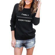 Casual Tops,Morecome Women Fashion Letter Print Sweater Round Collar Cotton Long Sleeve (M) N3