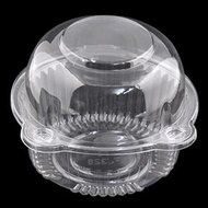 100/Pack Transparent Clear Jumbo Cupcake Box Pods BPA-Free Containers Hinged-Style N3