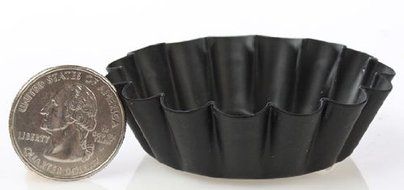 Set of 10 2-1/2" Black Metal Fluted Candle Pan Tart Mold N3