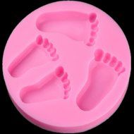 Bestjybt Silicone Baby Feet Fondant Mold Cake Mold Chocolate Mold Soap Mold Baking Tool