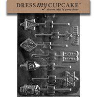 Dress My Cupcake DMCR007 Chocolate Candy Mold, Jewish Lollipop