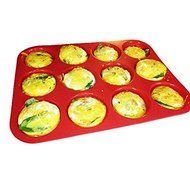 12 Cup Muffin &amp; Cupcake Baking Pan / Nonstick / Microwave Safe / Silicone N3