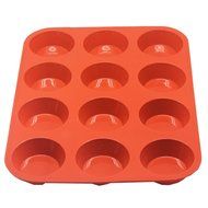 12 Cup Muffin &amp; Cupcake Baking Pan / Nonstick / Microwave Safe / Silicone N5
