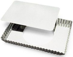 Rectangular Tart Pan with Removable Bottom by Gobel, 11.25" x 8" x 1" Deep