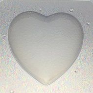 Flexible Resin or Chocolate Mold Large Bubble Heart 2" x 1/2" Deep
