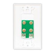 Theater Solutions WP2 2 Speaker 4 Binding Post Banana Jack White Wall Face Plate Surround Sound