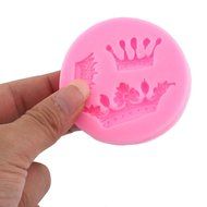 uxcell Crown Shape Silicone Cake Decorating Fondant Cookie Baking Mold Mould Mat,Pink N6