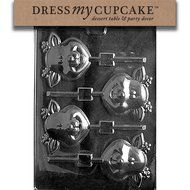 Dress My Cupcake DMCC448 Chocolate Candy Mold, Cute Reindeer Lollipop, Christmas