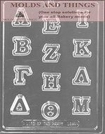 Greek Letters A-M numbers and letters Chocolate candy mold With &copy; Candy Making Instruction -set of 2