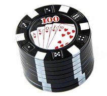 1pcs Pocket Portable Grinder, Metal Alloy 3 Layers Mini Poker Chip Style Grinder, Poker Chip Herb Tobacco Grinder... N5
