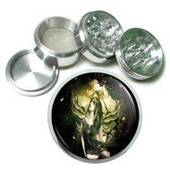 63mm 2.5&quot; 4 Pc Aluminum Sifter Magnetic Herb Grinder Fairies Design-001