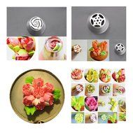 TANGCHU Russian Piping Tips 23PCS/SET Stainless Steel Large Size Icing Syringe Set DIY Coupler Nozzle N4