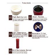 XIDAJE Portable Stainless Steel French Press Coffee Maker Bottle with Rotatable Filter (Silver) N2