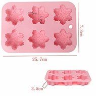 Anyana 6 Cavity Silicone Snowflake Soap Mold Snow Chocolate Soap Fondant Mould Baking Molds