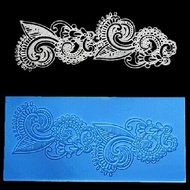 Sher Lace Fondant Cake Chocolate Resin Clay Candy Silicone Mold, L16.7cmW7.9cmH0.4cm