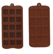 Candy Mold - Chocolate Silicone Molds Bars - Chocolate Truffle Squares, 2 Piece- Pastry Mold - 8&quot; x 4&quot; N3