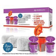 2 Reusable KCups, 1 Reusable Carafe KCup and 3 Replacement Charcoal Water Filters By Housewares Solutions for... N7