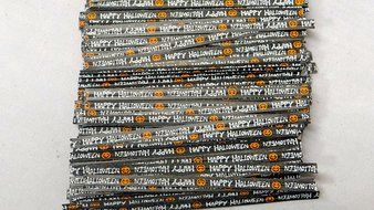 Happy Halloween Paper Twist Ties 500 Count 3 1/2&quot; Length Candy Making Supplies N2