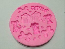 Yunko Baking Molds DOG DOGHOUSE BONE Mini Silicone Mold I Love Dogs Theme, Fondant Molds Sugar Craft Tools Chocolate... N8