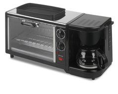 Kalorik Breakfast Set: 3-In-1 Coffee Maker/Oven/Griddle, Stainless/Black