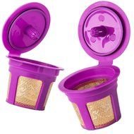 Brewneo - 2 Reusable K Cup Coffee Filters for Keurig 2.0 - K200, K300, K400, K500 Series and 1.0 Brewers - 24k... N7