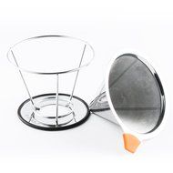 E-PRANCE Pour Over Coffee Filter, Clever Cone Coffee Dripper Paperless, Permanent 18/8 (304) Stainless Steel double... N2