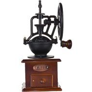 XHHOME Vintage Style(1880s) Manual Coffee Grinder Hand-crank Roller Drive, Ceramic Burr Core, Beech Wood Case,... N2