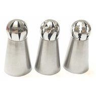 New 3pcs/set Sphere Ball Tips Russian Icing Piping Nozzles Tips Pastry Cupcake N3