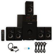 Theater Solutions TS514 Home 5.1 Speaker System with USB Bluetooth Optical Input and 4 Extension Cables N2