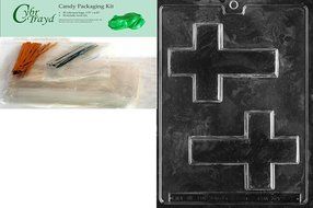 Cybrtrayd R003 Cross Chocolate Candy Mold with Exclusive Cybrtrayd Copyrighted Chocolate Molding Instructions... N2