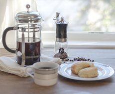 The Abundant Kitchen Slim Coffee Grinder with Burr Spice Mill and Glass Bottom