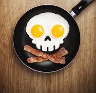 Fred &amp; Friends FUNNY SIDE UP, Skull Egg Mold N8
